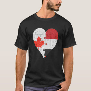Canadian Yemeni Flagga Heart T Shirt