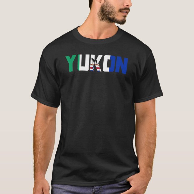 Canadian Yukon Territory Flagga Proud Canada Husky T Shirt (Framsida)