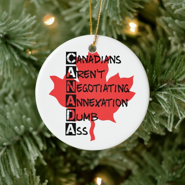 Canadians förhandlar inte julgransprydnad keramik (Träd)