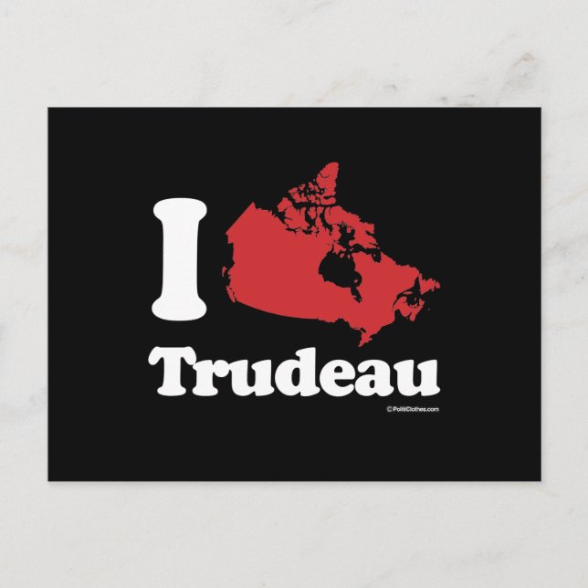 Canadians Kärlek Trudeau - vit -.png Vykort (Framsida)