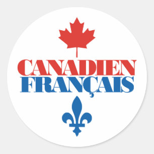 Canadien Francais 3 Runt Klistermärke