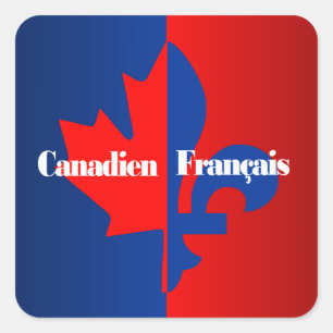 Canadien Francais Fyrkantigt Klistermärke