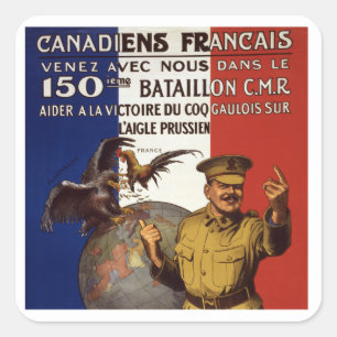Canadiens Francais Fyrkantigt Klistermärke