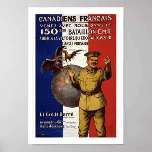 Canadiens Francais (vit) Poster
