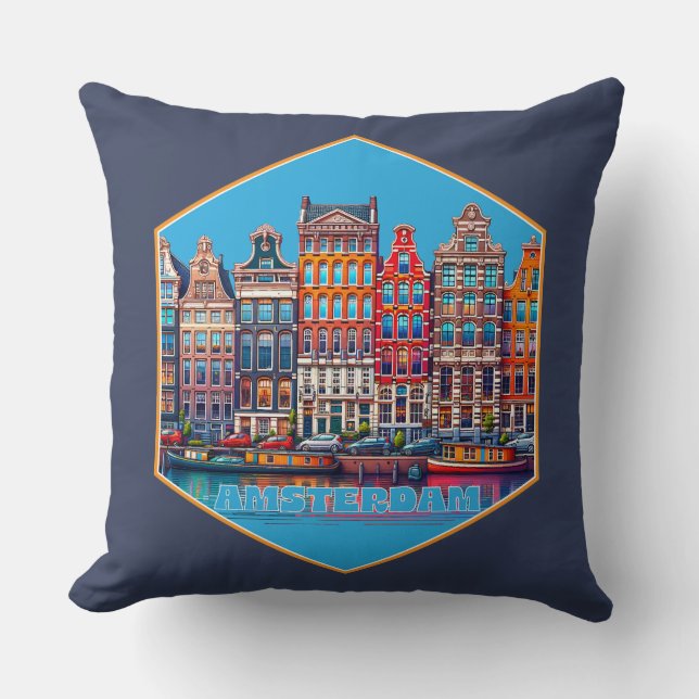 Canal Amsterdam Nederländerna Europe Kudde (Framsida)