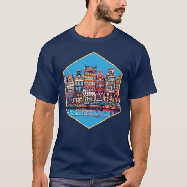 Canal Amsterdam Nederländerna Europe T Shirt (Framsida)