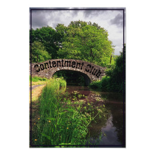 Canal and Bridge i Brecon, Wales Fototryck