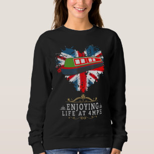 Canal Boat & Narrowboat Idea med Union Jack Flagga T Shirt