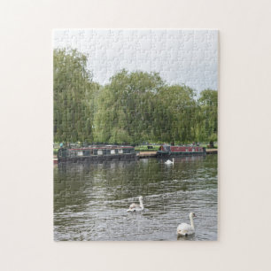 Canal Boats and Svanar, Stratford-upon-Avon, Fören Pussel