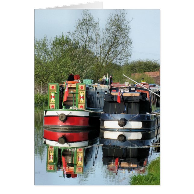 CANAL BOATS CARD HÄLSNINGSKORT (Framsidan)