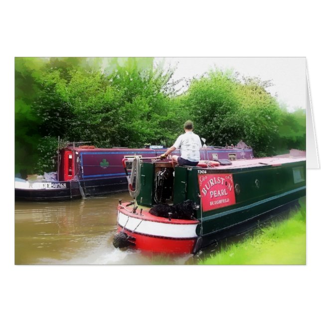 CANAL BOATS CARD HÄLSNINGSKORT (Framsidan Horizontal)