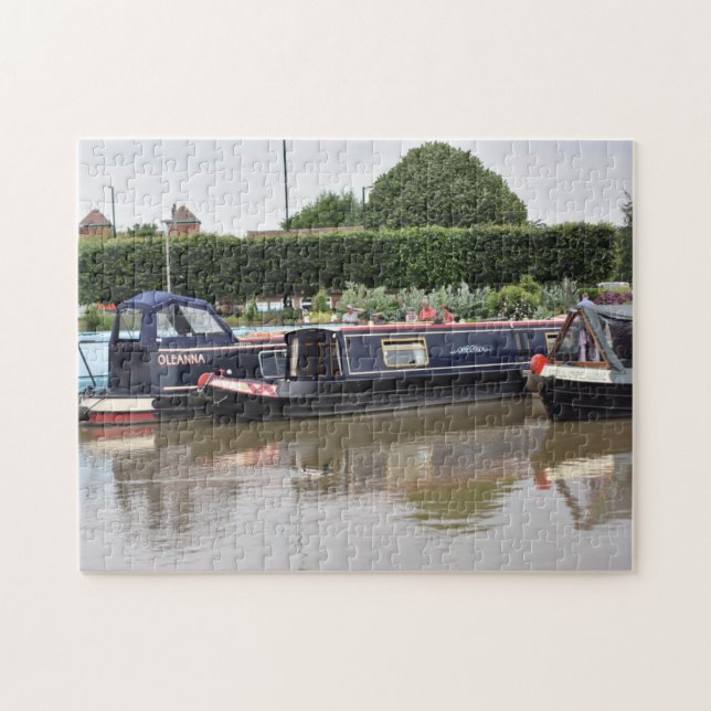 Canal Boats vid floden Avon, Stratford-upon-Avon Pussel (Horisontell)