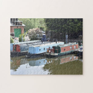 Canal Boats vid floden Avon, Stratford-upon-Avon Pussel