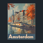Canal Charm: Amsterdams vykort för Vintage<br><div class="desc">"Transportera dig till de fantastiska kanalerna och de historiska gator som finns i Amsterdam med vår Vintage Postcard. Denna charmerande biet fångar kärnan i den nederländska huvudstadens tidlösa skönhet, med ikoniska kanalhus, picturesque-broar och den livliga atmosfären i denna älskade stad. Skicka ett nostalgiskt hälsning eller behålla det som en kollektiv,...</div>