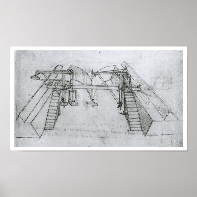 Canal Construction Maskin, Leonardo da Vinci Poster (Framsidan)