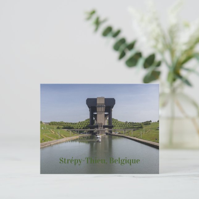 Canal du Centre och Boat Hiss, Belgien Vykort (Stående Fram)