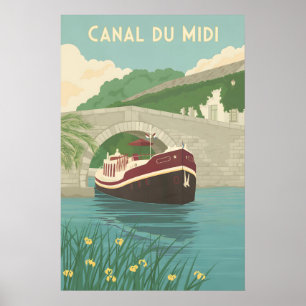 Canal du Midi Frankrike Resa Affisch