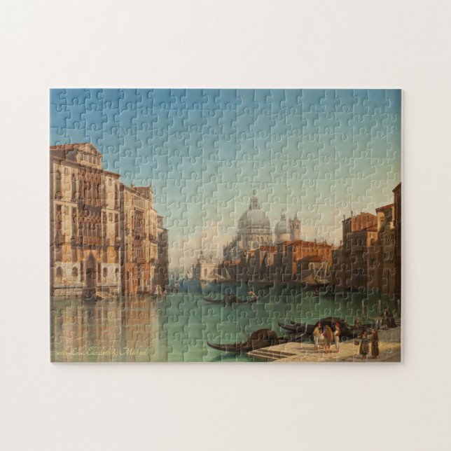 Canal Grande Venedig Vintage Pau Travel Art Pussel (Horisontell)
