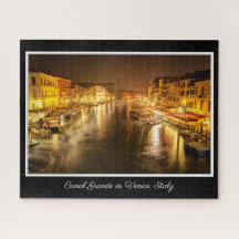 Canal Grande vid Natten, Venedig, Italien Puzzle