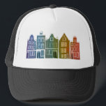 Canal House Rainbow Amsterdam Holland Dutch Travel Keps<br><div class="desc">Visa kärlek för Holland med den här söta,  vismliga Amsterdamhusen mönster art T. Gör en underbar födelsedagspresent! Du kan anpassa den och även lägga till eller ändra texten. Kolla min butik för mycket mer färg och mönster! Och fler matchande artiklar som t.ex. tuttar,  stativ,  klistermärken och mugg.</div>
