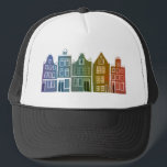 Canal House Rainbow Amsterdam Holland Dutch Travel Keps<br><div class="desc">Visa kärlek för Holland med den här söta,  vismliga Amsterdamhusen mönster art T. Gör en underbar födelsedagspresent! Du kan anpassa den och även lägga till eller ändra texten. Kolla min butik för mycket mer färg och mönster! Och fler matchande artiklar som t.ex. tuttar,  stativ,  klistermärken och mugg.</div>