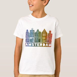 Canal House Row Amsterdam Holland Dutch Colorful T Shirt