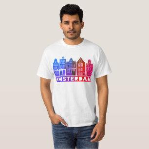 Canal House Row Amsterdam Holland Dutch Colorful T Shirt