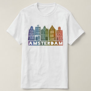 Canal House Row Amsterdam Holland Dutch Rainbow T Shirt