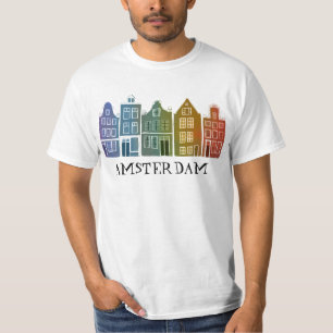Canal House Row Amsterdam Holland Dutch Rainbow T Shirt