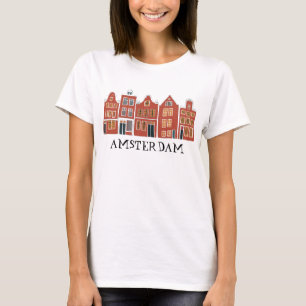 Canal House Row Amsterdam Holland Dutch Travel T Shirt