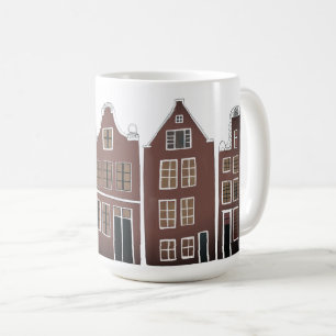 Canal Houses Row Amsterdam Holland Dutch Travel Kaffemugg