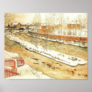 Canal in the Snow Poster