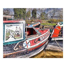 CANAL NARROWBOATS FOTOTRYCK