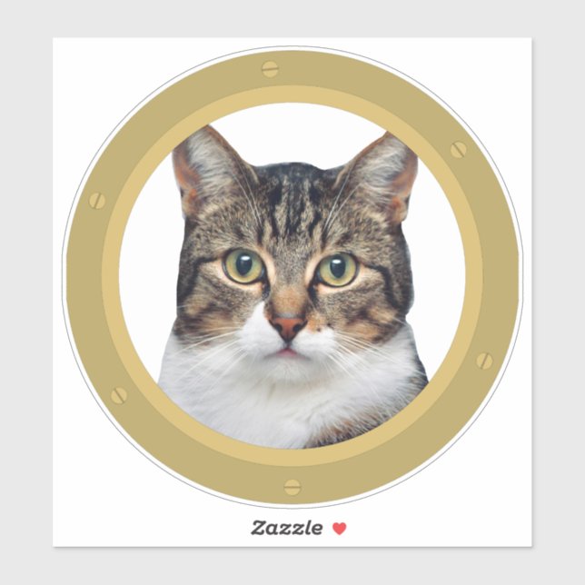 Canal pråm Katt Porthole dekal (Ark)