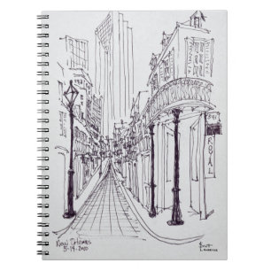 Canal Street New Orleans, Louisiana Anteckningsbok Med Spiral
