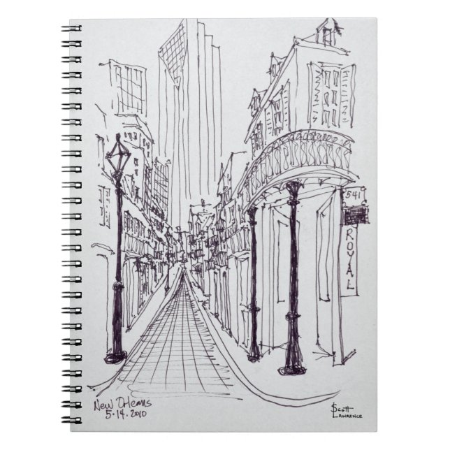 Canal Street| Nya Orleans, Louisiana Anteckningsbok Med Spiral (Framsidan)