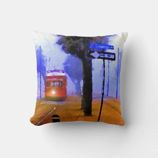 canal Streetcar-foggy-morgon Kudde (Framsida)