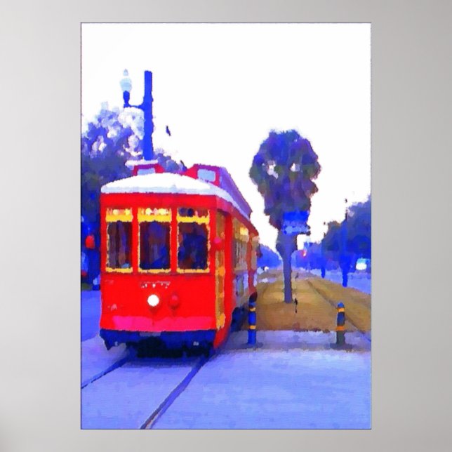 Canal Streetcar Line, Red Cars Poster (Framsidan)
