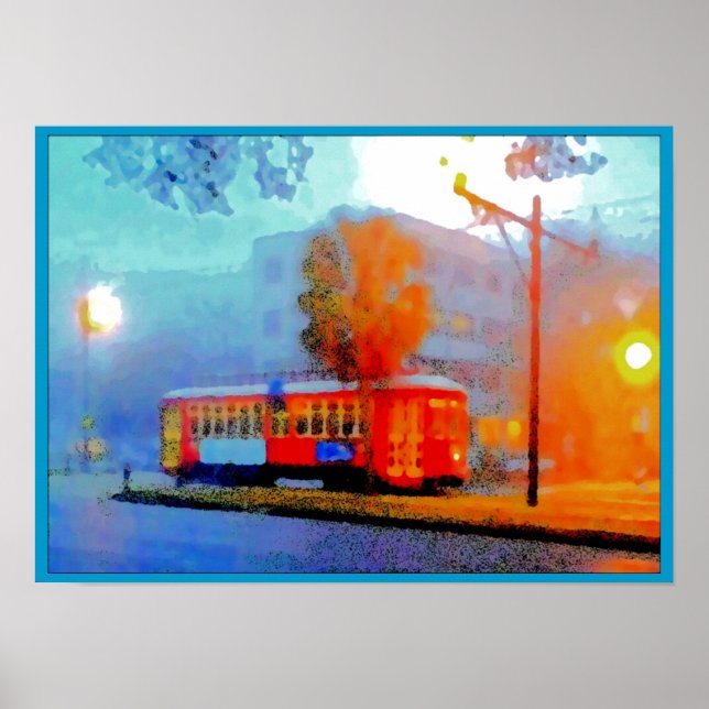 Canal Streetcar, Smudges i Fog Poster (Framsidan)