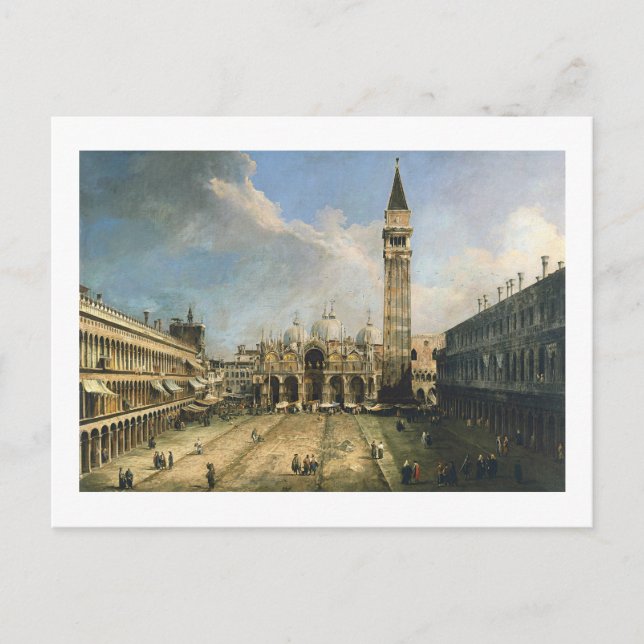 Canaletto Piazza San Marco Bra Vintage Vykort (Framsida)