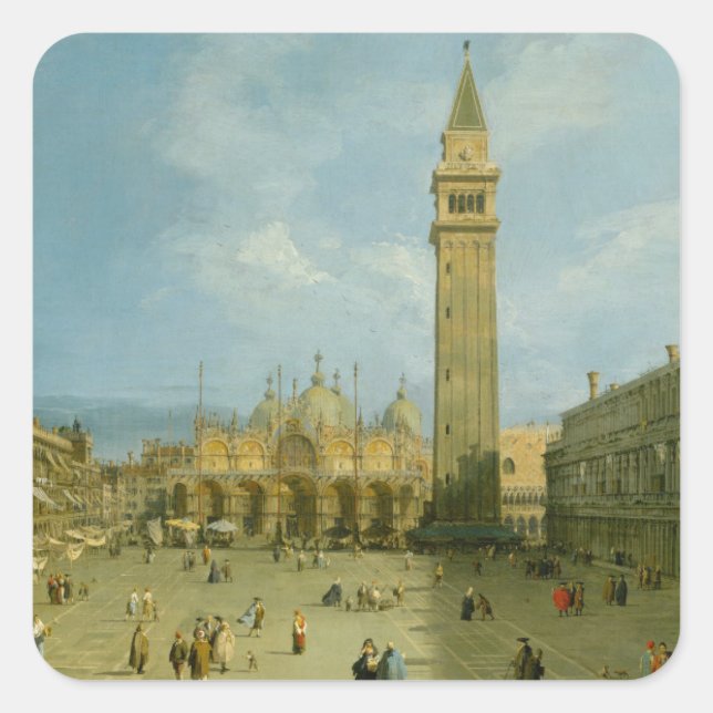 Canaletto | Piazza San Marco Fyrkantigt Klistermärke (Framsida)
