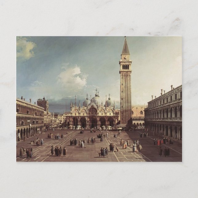 Canaletto-Piazza San Marco med Basilica Vykort (Framsida)