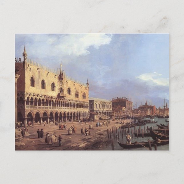 Canaletto- Riva degli Schiavoni: Tittar Öster Vykort (Framsida)