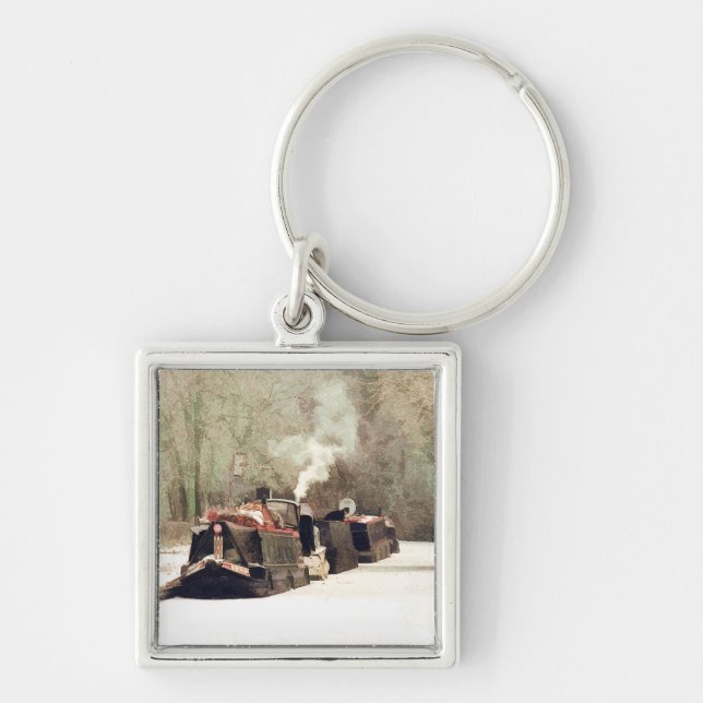 CANALS FYRKANTIG SILVERFÄRGAD NYCKELRING (Framsidan)