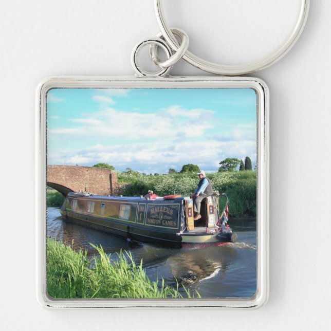 CANALS FYRKANTIG SILVERFÄRGAD NYCKELRING (Framsidan)