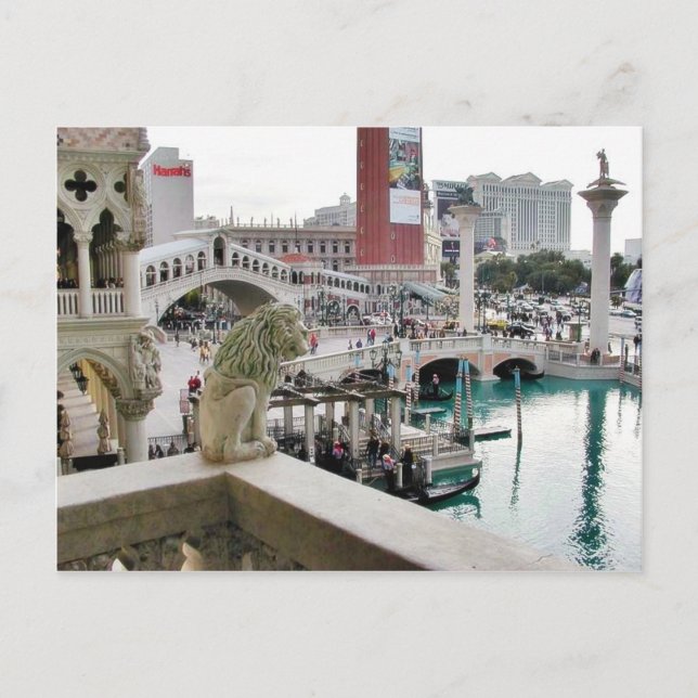 Canals Gondolas Bridges Las Vegas Vykort (Framsida)