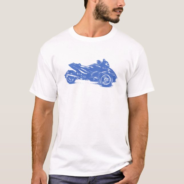 CanAm görade strimmig Spyder RS 2010 Tee Shirt (Framsida)