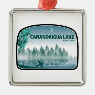 Canandaigua Sjö New York Hjort Julgransprydnad Metall