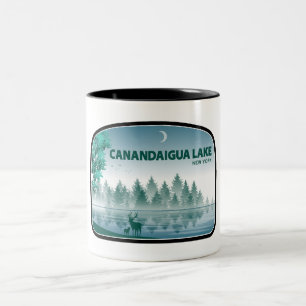 Canandaigua Sjö New York Hjort Två-Tonad Mugg
