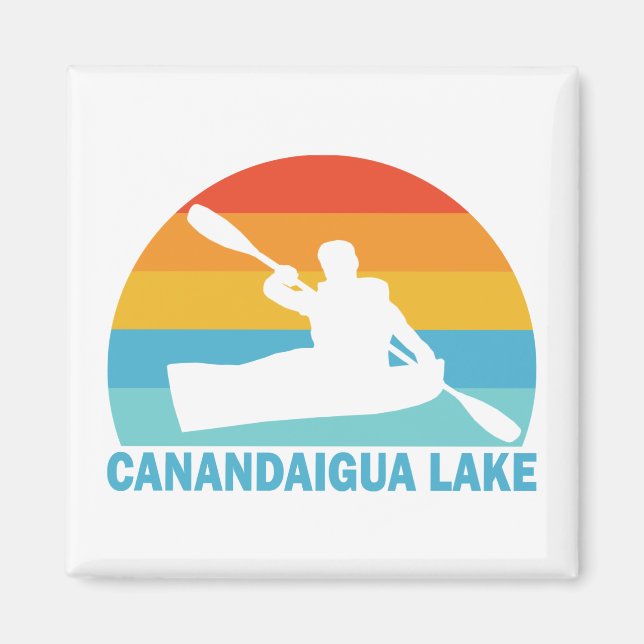 Canandaigua Sjö New York Kayak Magnet (Framsidan)